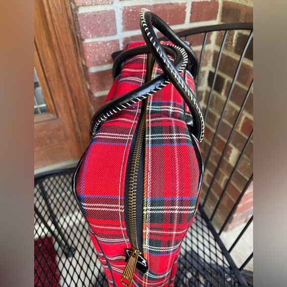 Vintage Red Plaid THERMOS Travel Picnic Set Canvas Bag King Seeley 1973 70's - Picture 13 of 16